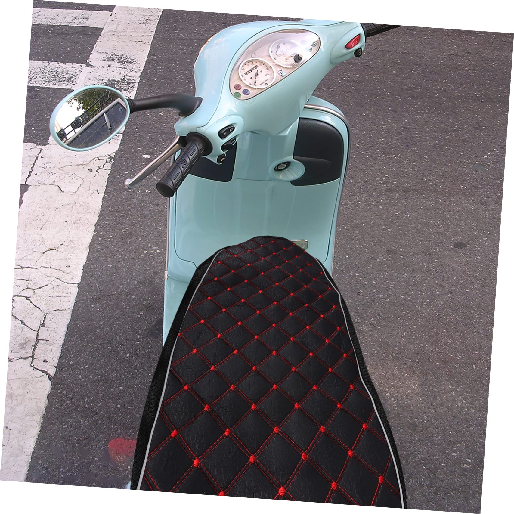 SOLUSTRE 3pièces Housse De Siège De Respirante Et Anti-UV Ajustable pour Selle De Motocyclette Coussin De Confort Antidérapant Compatible Plupart des Véhicules Électriques Et