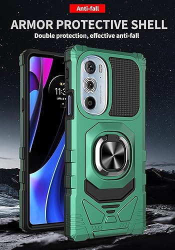 Miniatura 9 de Funda para Motorola Moto Edge Plus 2022 con anillo de soporte, soporte magnético de grado militar para Edge + 2022, funda protectora a prueba de