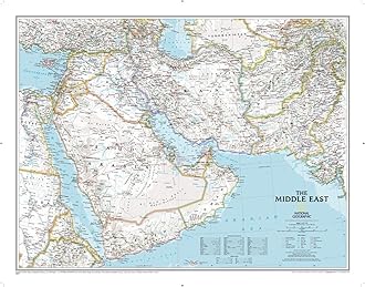 National Geographic: Middle East Classic Wall Map - Laminated (30.25 x 23.5 inches) (National Geographic Reference Map)