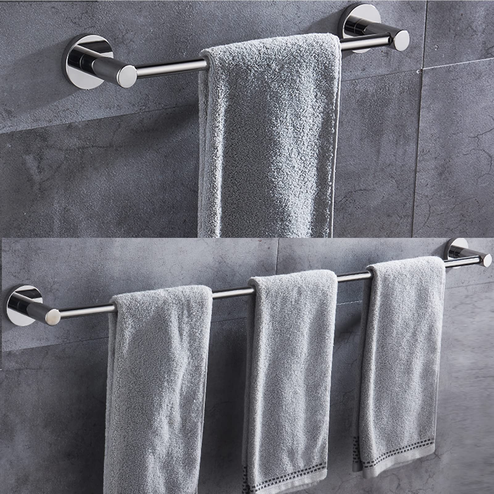 Portasciugamani in acciaio inox per bagno e cucina, di grandi dimensioni, finitura lucida, multicolore, 120 cm