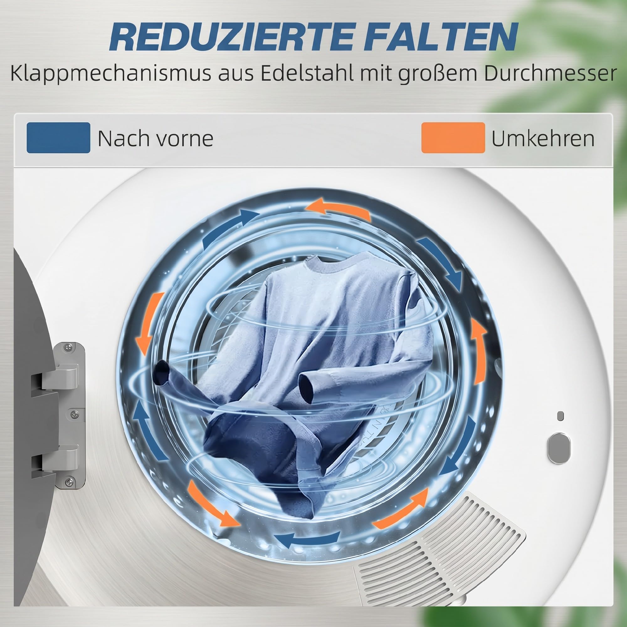 HOMCOM Mini Wäschetrockner 4 kg Kapazität 800 W Freistehend bis 60℃ Weiß | Einstellbarer Timer, Stapelbar, Wandmontierbar Ablufttrockner, Edelstahltrommel, Touch-Display, für Kleidung