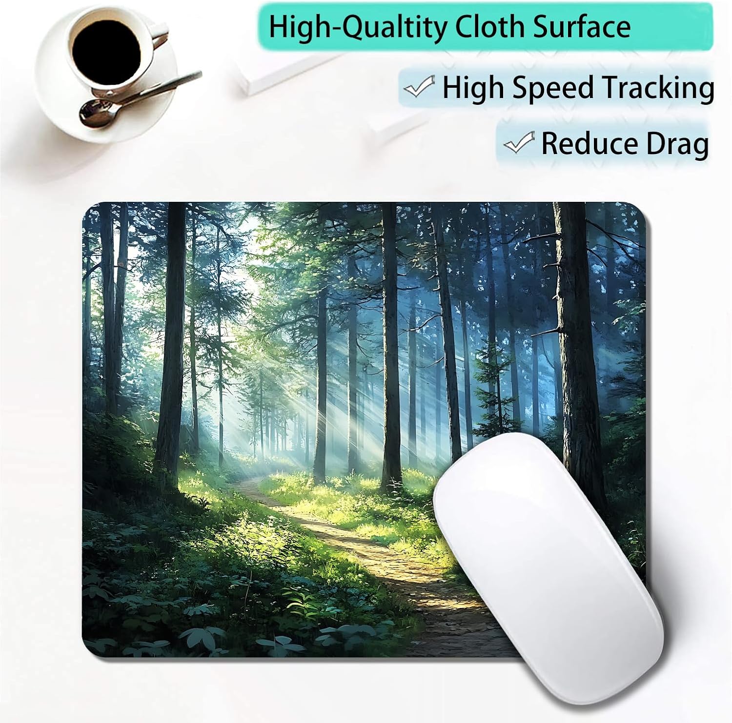 Computer Mouse Pads for Desk, Mouse Pad Small Square Computer Mousepad, 9.5" x 7.9" Portable Non-Slip Rubber Base Design for PC & Wireless Laptop Home Office (F-208) image 4