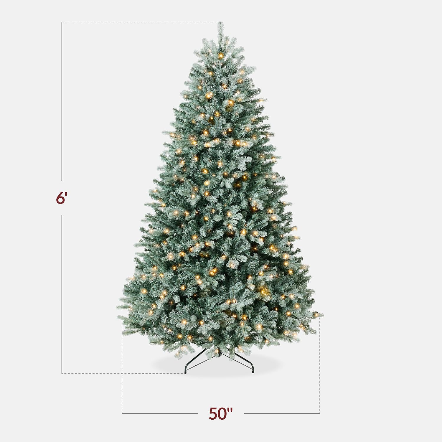 Best Choice Products Pre-Lit Blue Spruce Christmas Tree, 6Ft Realistic Colorado Artificial Lighted Holiday Décor, w/450 Twinkling White & Multi LEDs