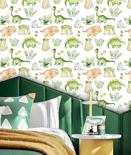 Papel tapiz autoadhesivo de dinosaurio para niños, papel adhesivo extraíble para casillero y cajón, decoración de pared de brontosaurio,