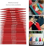 Alvinlite Interchangeable Ensemble d'aiguilles circulaires à tricoter, 26pcs Aluminium, 3.0mm-10.00mm, Rouge, Détachable, Boîtier de rangement, Cadeau pour les amoureux de tricot