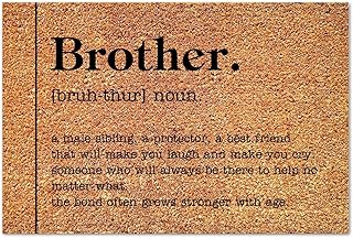 Brother Definition Doormat Rug Word Description Funny Weather Resistant Non Slip Mat for Garage Patio High Traffic Areas for Women Men 16x24 Inch