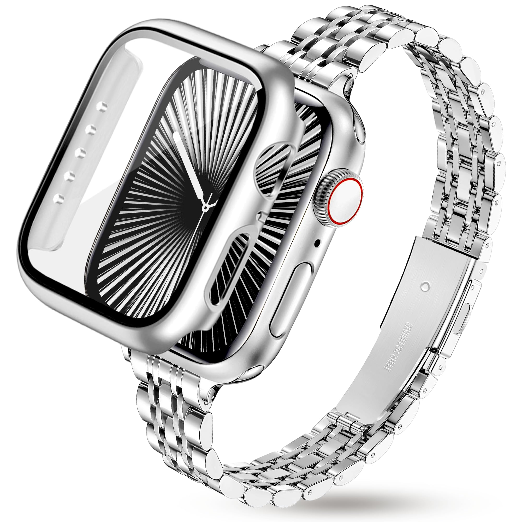 Aniaboho Damen Extrem Slim Metallarmband kmpatibel mit Apple Watch Armband 40mm 41mm 42mm(Series 11/10) 44mm,Slim Wunderschön armband,feines Band und Hülle für iWatch SE 3 2 1 Series 11 10 9 8 7 6 5 4