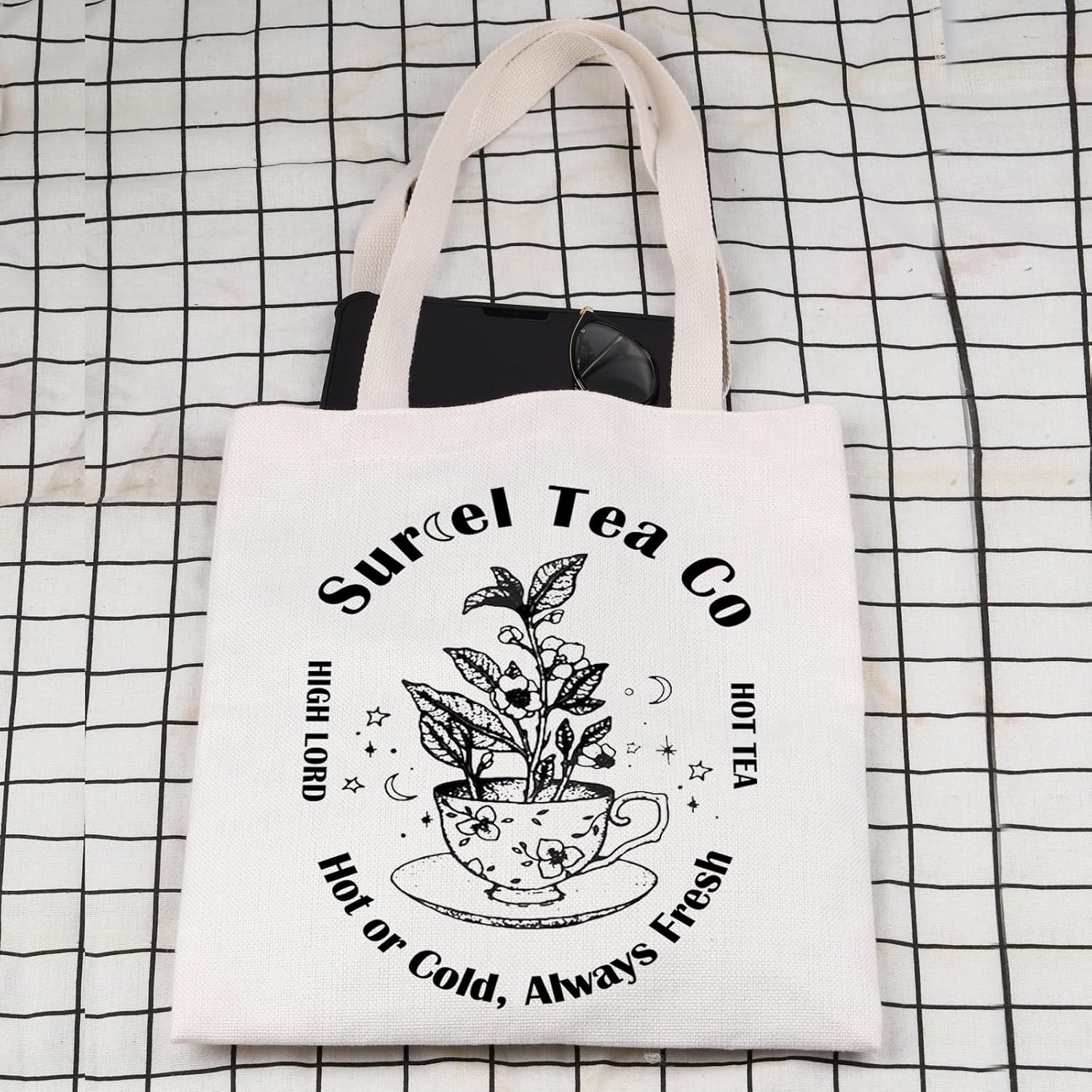 MAOFAED Fandom Bookish Gift Book Cover Bookish Gift For Book Lover Bookworm Merch（tea co tote） image 3