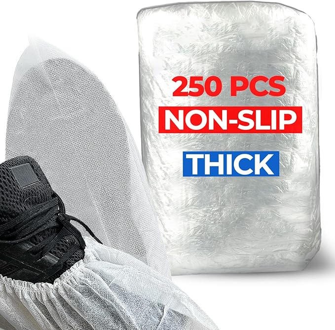 Horlon Non Slip Shoe Covers Disposable 250 Pack(125 pairs) Thicker Boot