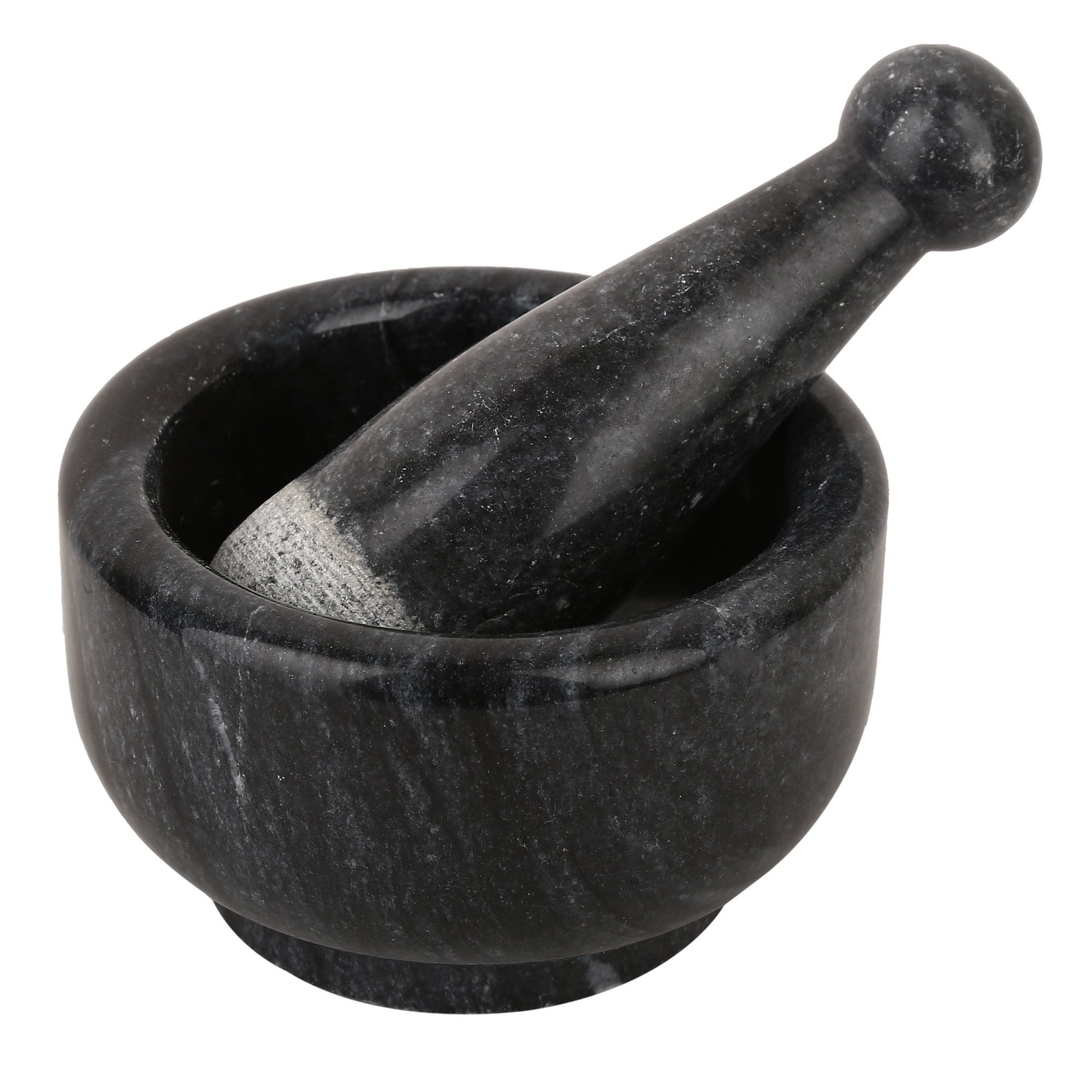 Peculiar Stoneage India Black Marble Mortar and Pestle Set, Mortar with Pestle, Stone Mortar Pestle, Marble Mortar Pestle - Okhli And Musal