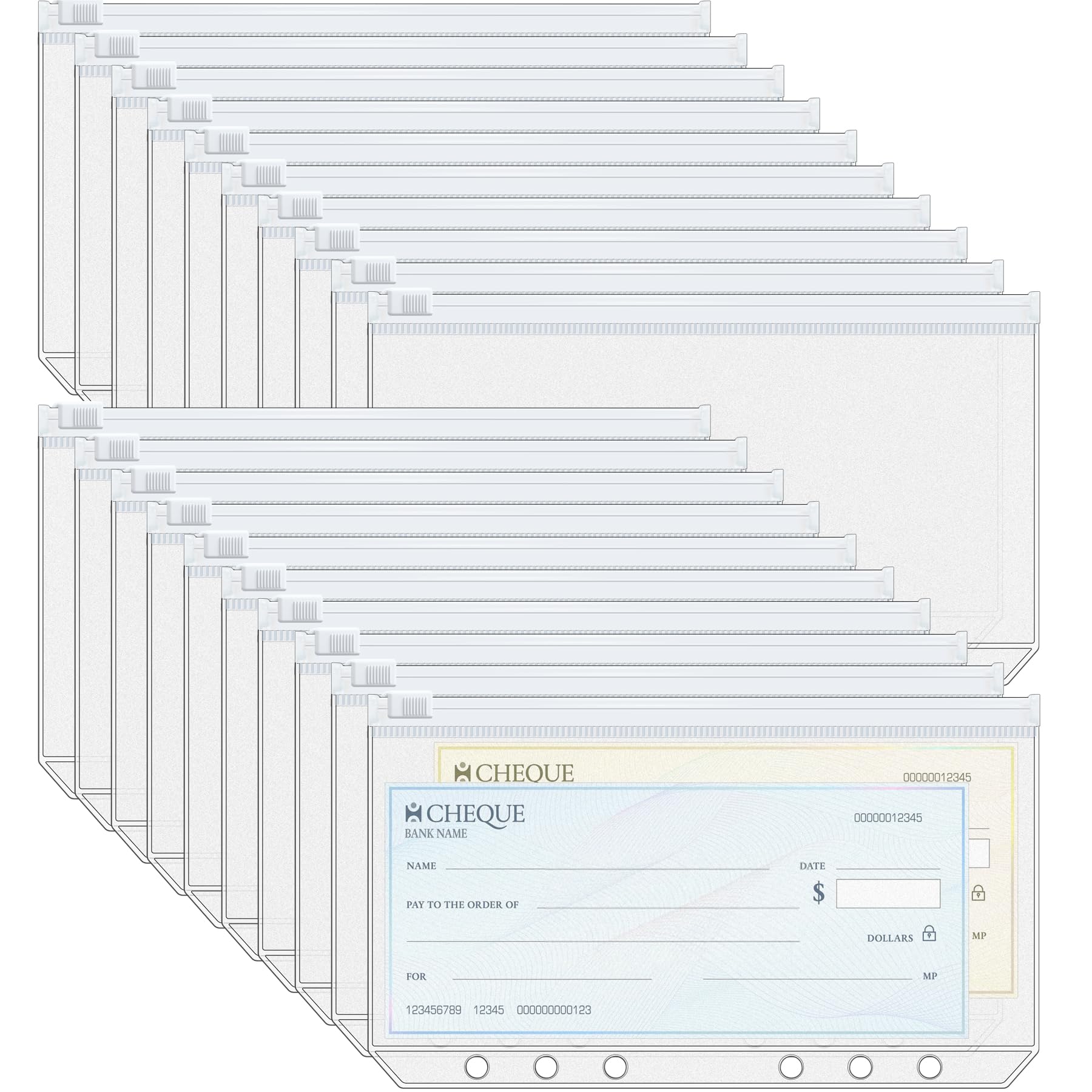 Antner 20PCS A6 Binder Pockets 6-Hole Cash Envelopes for A6 6-Ring Binder