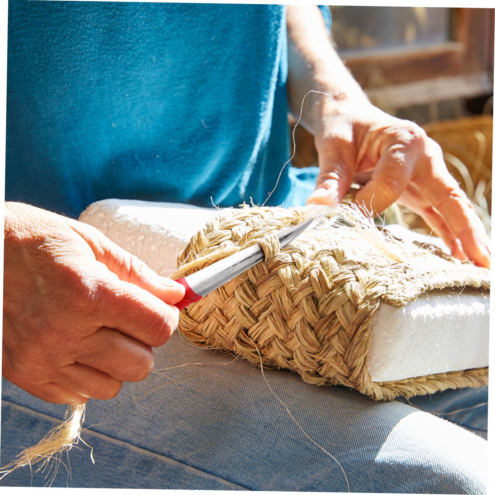 Uonlytech Wicker Repair Scissor Rattan Weaving Tool Set for Home Furniture Repair