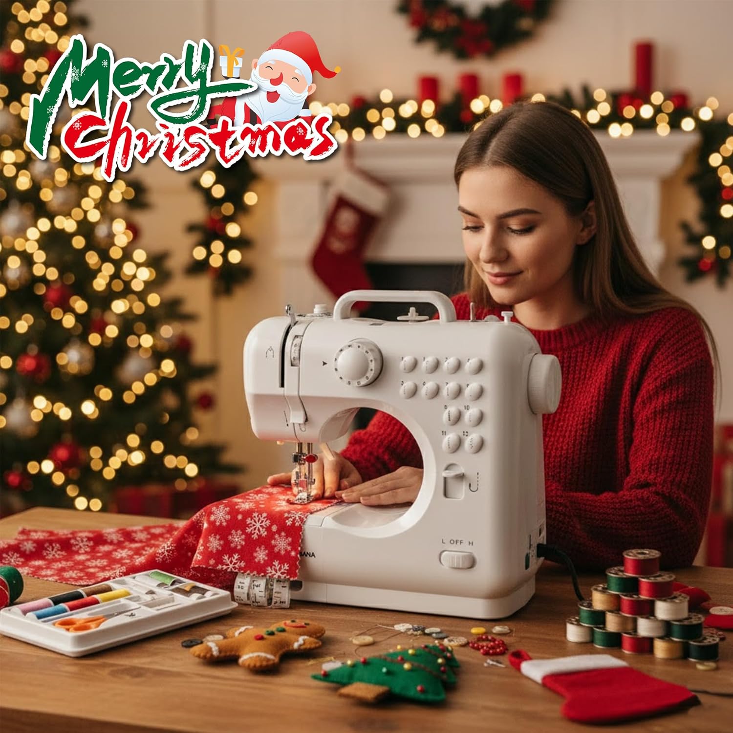 Flying Banana Mini Sewing Machine for Beginners - Portable with 12 Stitches, Best Christmas Gifts 2025 for Boys & Girls 8 +, Kids Sewing Kit, Home DIY Crafting Heavy Fabric Pro Sew