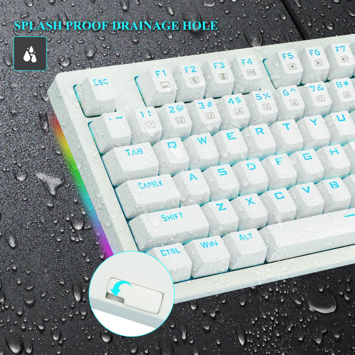 Buy Mechanical Keyboard, EYOOSO TKL Gaming Keyboard, Wired White