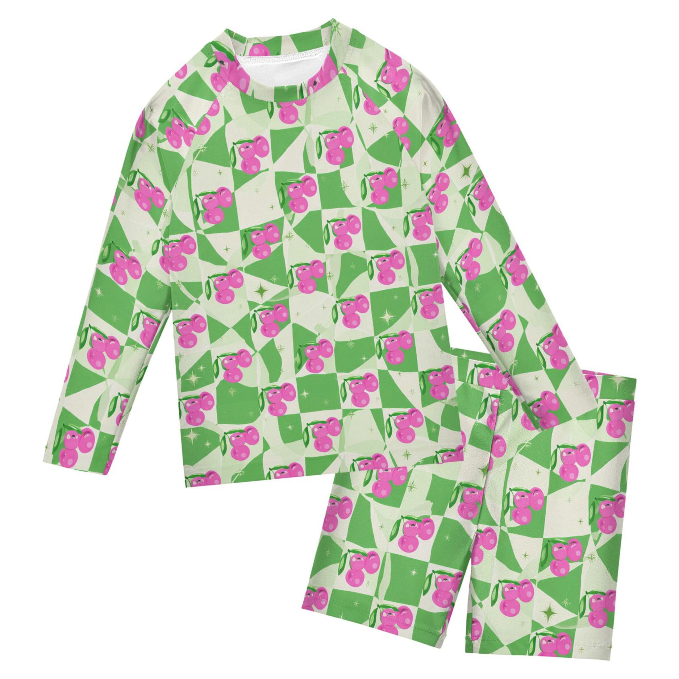 Cherry Fruit Baby Boys' Toddler Long Sleeved Rashguard Swim Bathing Suit Set B0404708
