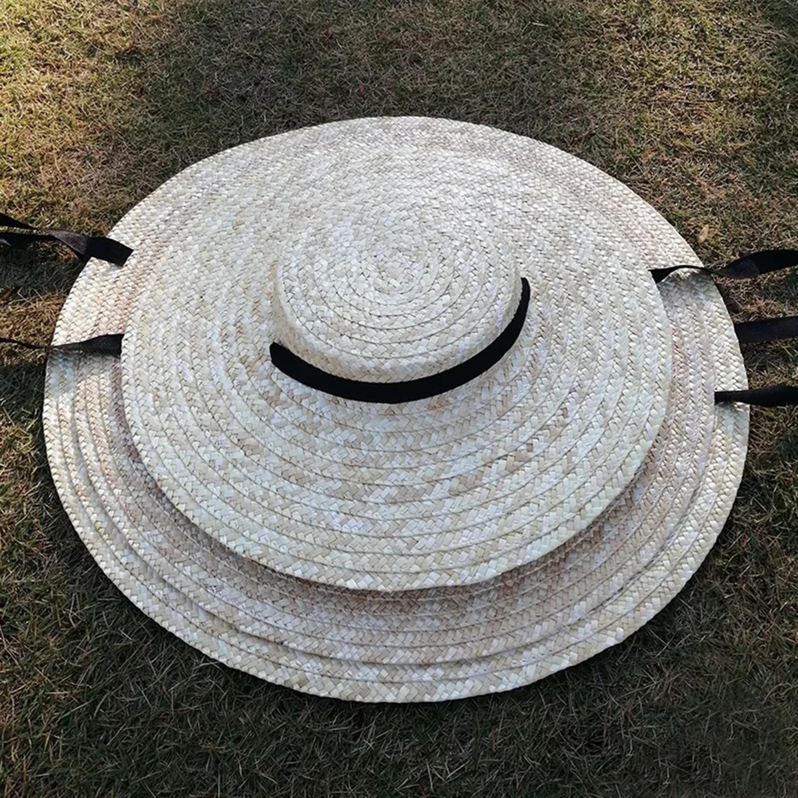 Cappello di paglia Grandi Cappelli Di Paglia Estivi For Le Donne Berretti Con Visiera Da Spiaggia A Tesa Larga Elegante Cappello Sole
