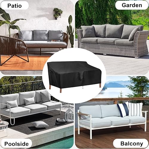 Miniatura 8 de OutdoorLines Funda impermeable para sofá de 3 plazas, resistente a los rayos UV, para muebles de patio, resistentes a la intemperie, fundas de