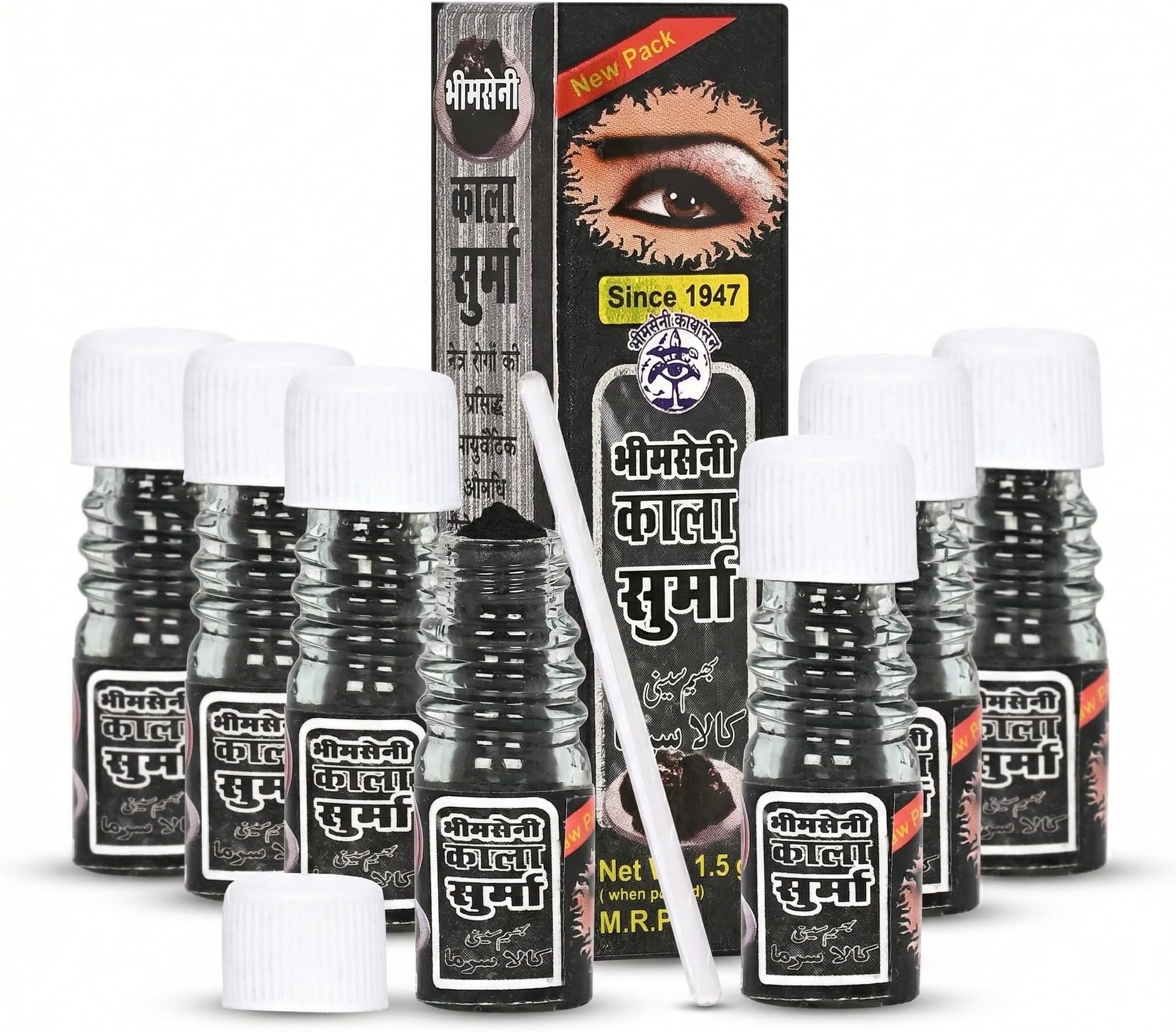Bhimseni Black Surma 1.5g. (Pack of6)