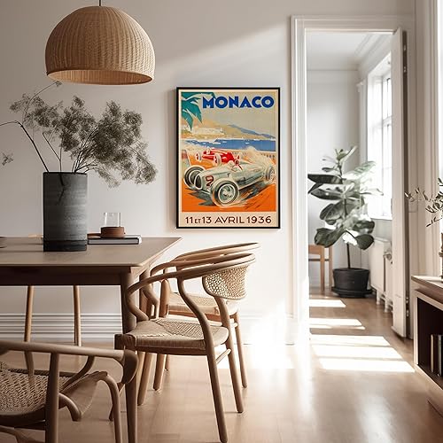Miniatura 5 de Poster Master Póster de viaje vintage, impresión retro de Mónaco, arte de carreras de coches, regalo ideal para hombres, entusiastas de los