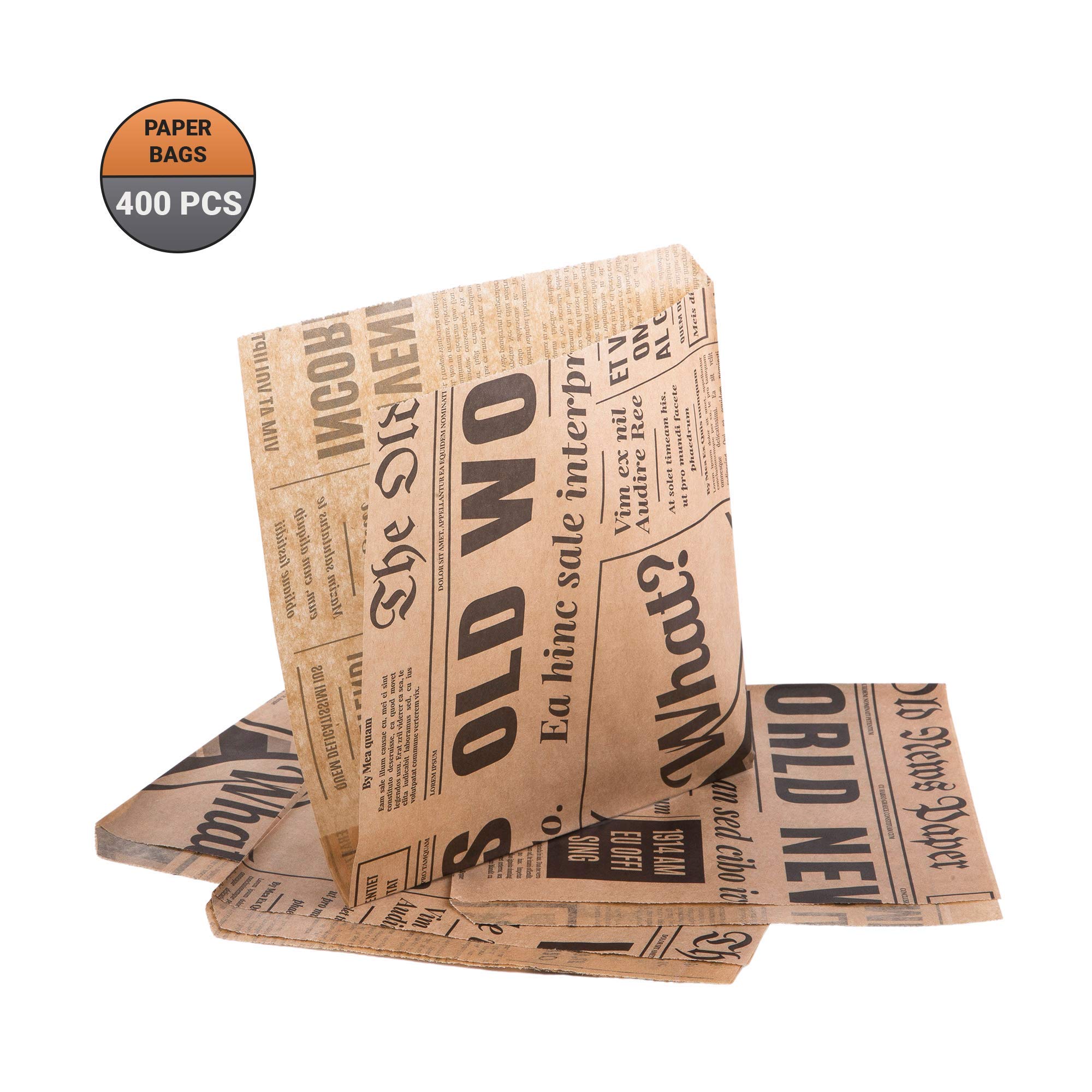 Oldnews Craft 150 x 150 mm Paper Sack Bags Contenitore per il pranzo cibo hamburger patatine fritte (400)