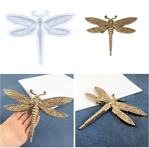 Miniatura 6 de ZHENXI - Molde de silicona con diseño de libélulas en relieve para decoración de pared y adornos colgantes, suministros de manualidades, molde de