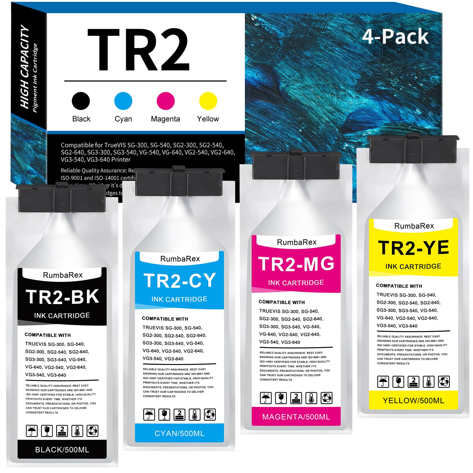 Amazon.com: Compatible for Roland TrueVIS TR2 Ink Cartridges 500ML