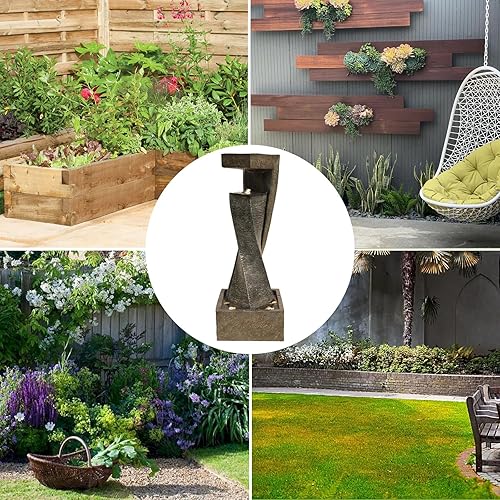 Miniatura 7 de Fuente Moderna de Jardín para Exteriores, Fuentes de Agua Exteriores de Pie de 47.2" con Luces para Jardín, Patio Trasero, Patio, Porche, Terraza y