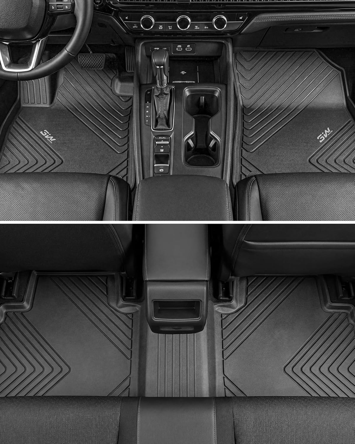 3W Floor Mats Fit for Honda Accord 2023 2024 2025 2026(Include Hybrid Model) All Weather Heavy Duty Custom Fit TPE Car Floor Liners for Accord Front & Rear Rows, Black - Image 3