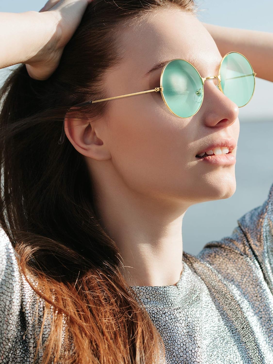 Blulu 12 Pairs 60s 70s Hippie Circle Sunglasses for Women Men Retro Glasses Round Tinted Lens Sunglasses Pack Vintage Hipster Small Hippie Eyewear for Men Women Masquerade Costumes Party Gifts - Image 3