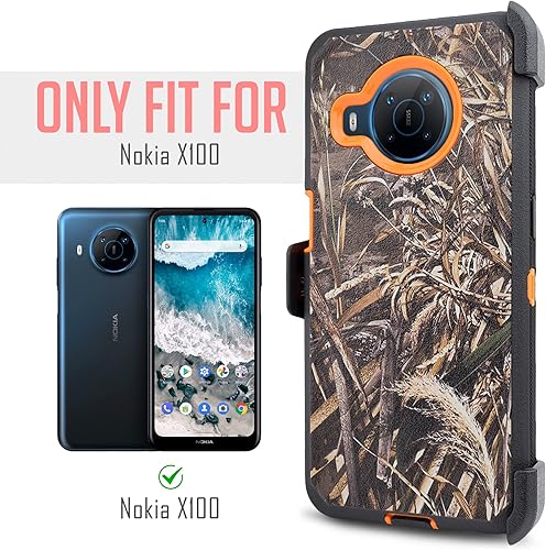 Miniatura 2 de Funda para teléfono Nokia X100 con clip para cinturón con protector de pantalla integrado, función atril a prueba de golpes, resistente funda