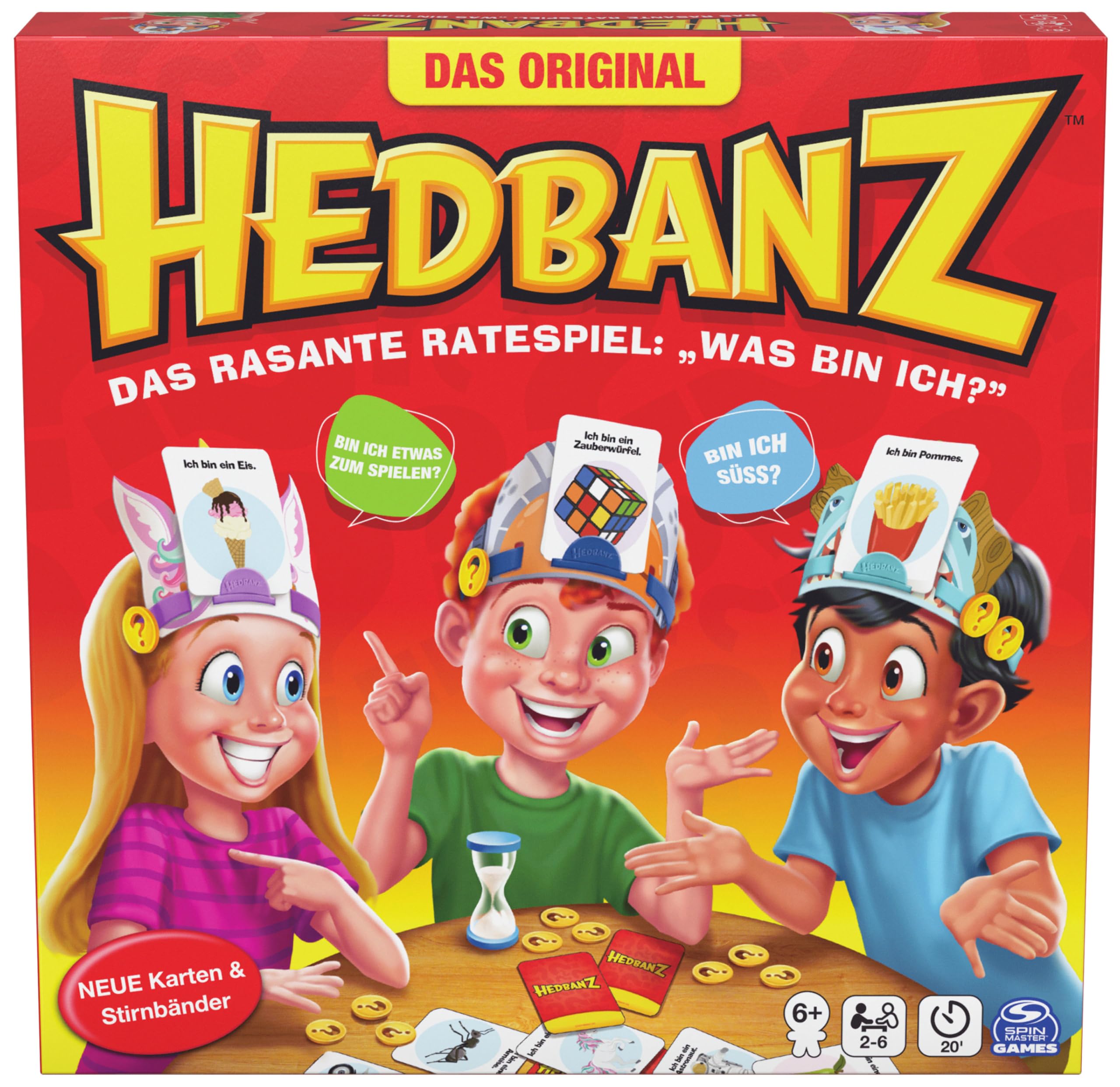 Spin Master Games - Hedbanz, das rasante Ratespiel für die ganze Familie, Neuauflage (2025) mit tollem Spielmaterial, für 2-6 Spieler ab 6 Jahren
