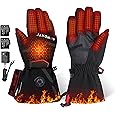 EAY Heated Gloves for Men & Women - Rechargeable 7.4V 3000mAh Battery, Touch Screen Waterproof, Winter Warm Electric Gloves for Ski, Snowboarding, Hunting, Hiking, Camping