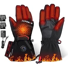 EAY Heated Gloves for Men & Women - Rechargeable 7.4V 3000mAh Battery, Touch Screen Waterproof, Winter Warm Electric Gloves for Ski, Snowboarding, Hunting, Hiking, Camping