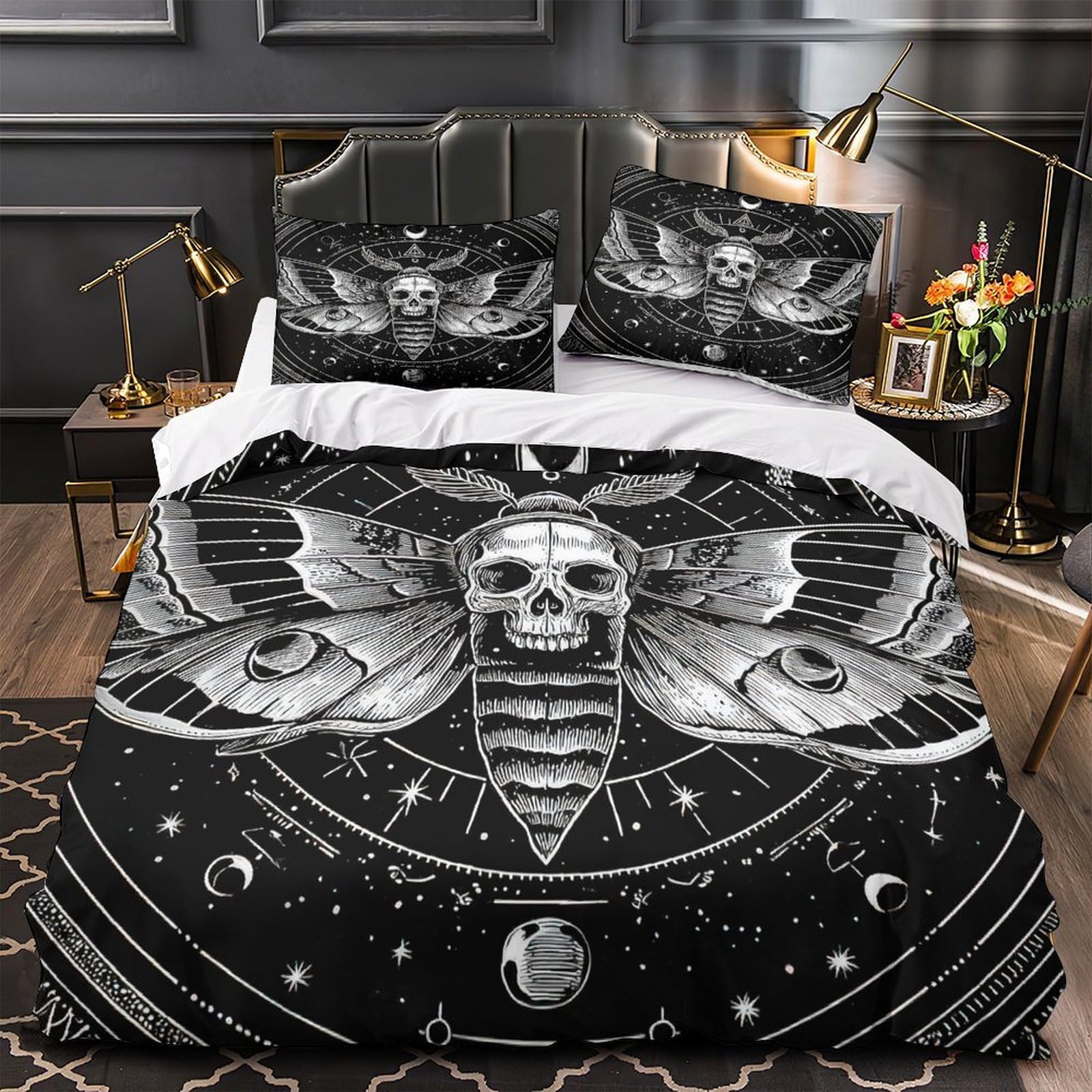 Housse de couette papillon de nuit anti-acarien et ultra douce