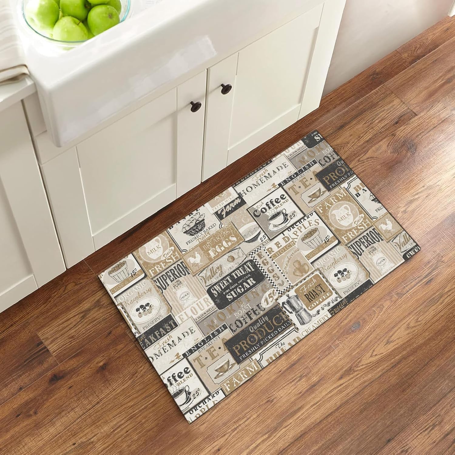Mothy Kitchen Rugs Mats, Non Skid Washable Kitchen Runner Rug for Floor, Front of Sink, Laundry Room, Non Slip Absorbent Rug and Mat, 44x92in
