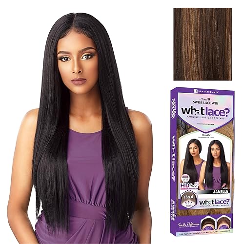 Sensationnel Cloud9 QUÉ ENCAJE - Peluca de encaje suizo de 13 x 6 pulgadas - JANELLE (FLAMBOYAGEGOLD)