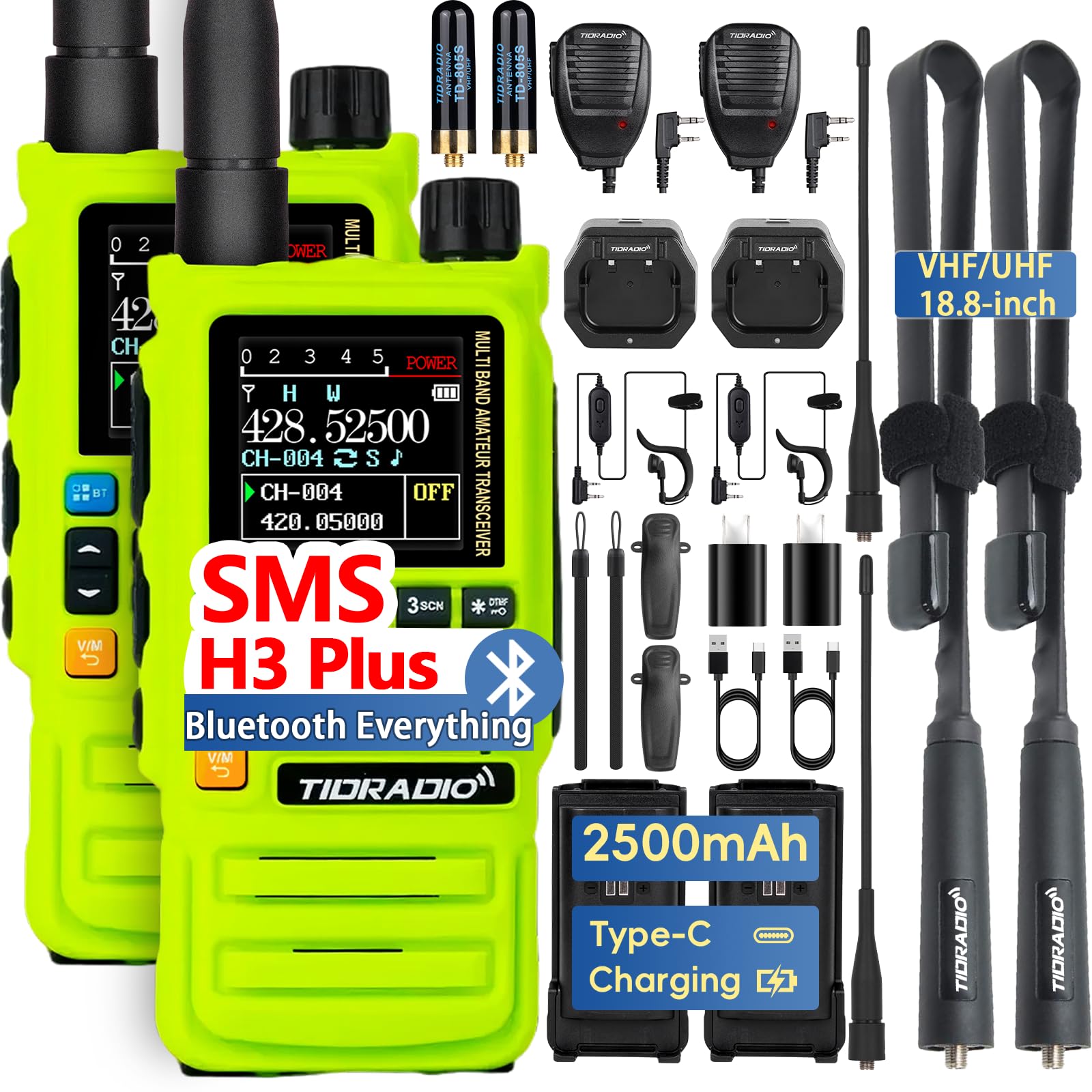 Amazon.com: TIDRADIO TD-H3 Plus Ham Radio Handheld, Bluetooth