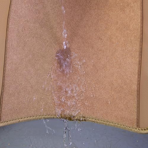 Miniatura 5 de CAR PASS Tapetes universales de cuero beige y resistentes al agua, para SUV, camionetas, sedanes, camiones, juego de 4 alfombras de automóvil con