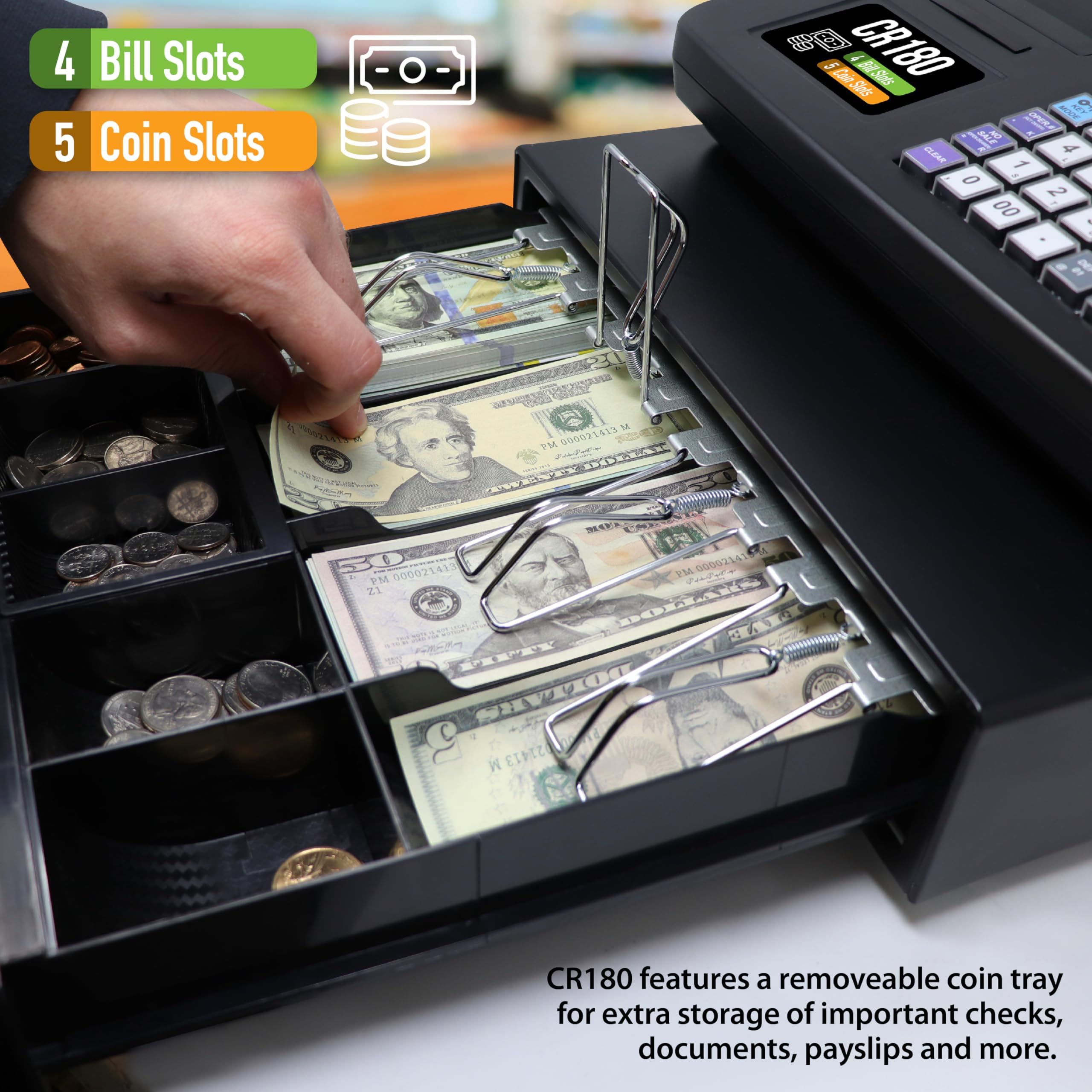 Amazon.com : Nadex CR180 Electronic Cash Register, Steel Cash