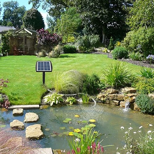 Miniatura 3 de Andoer Bomba de oxígeno solar enchufable de 6 V 2 W con tubo de 8.2 pies, 2 piedras de burbujas de aire, oxigenador para acuario, aireador de