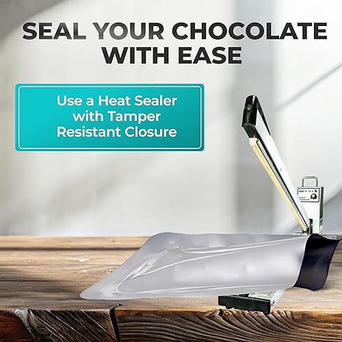 Miniatura 5 de Skywin Paquete de 100 envoltorios de chocolate con sellado térmico (paquete de 100), color plateado, envoltorios de barra de chocolate de 4 x 6