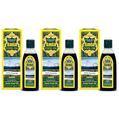 Vaadi Herbals Aceite de Amla - Aceite de Brahmi - Mezcla de aceite de hierbas Brahmi y Amla (paquete de 3 x 6.76 onzas)