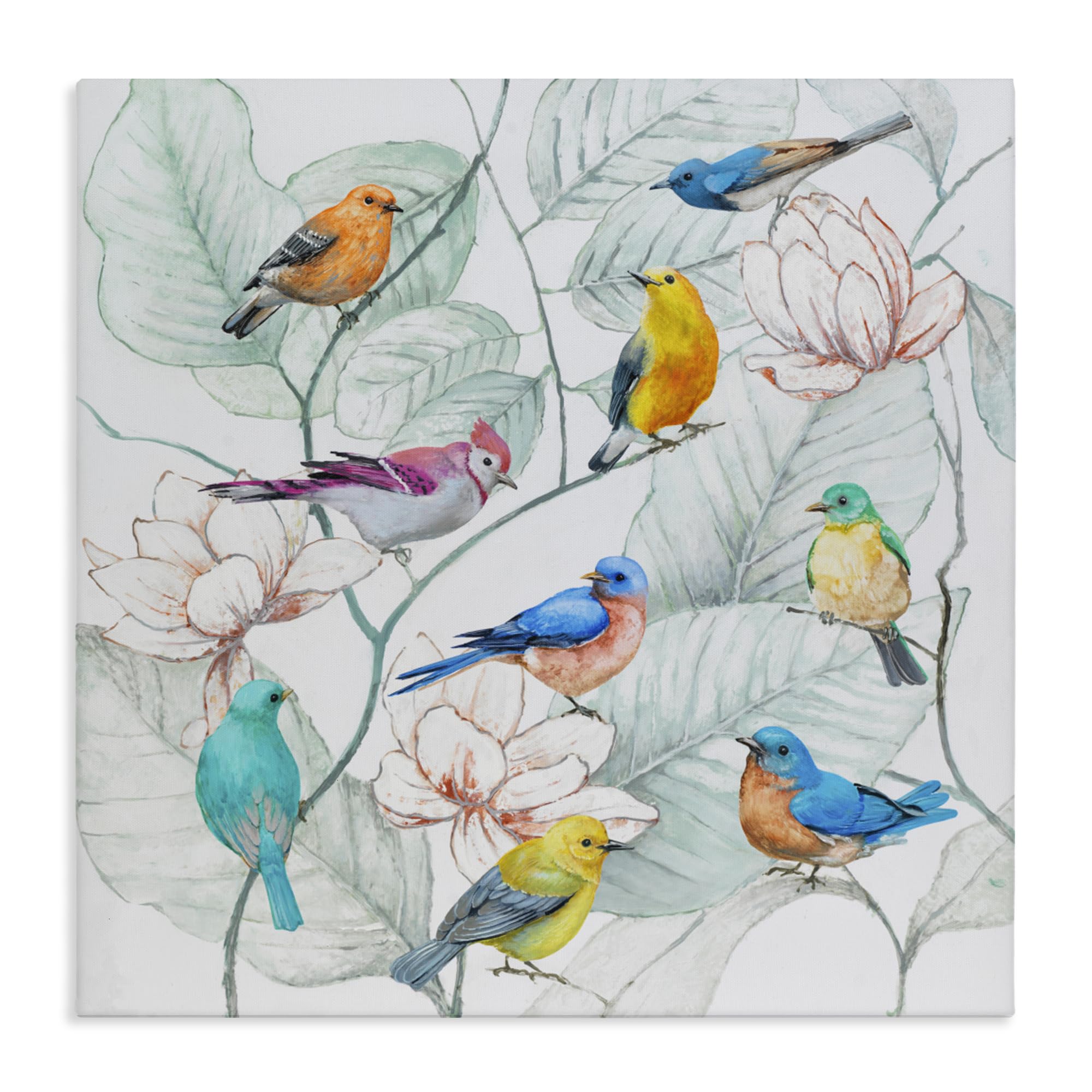Stupell Industries Unframed 'Colorful Array Of Birds'| Canvas Art
