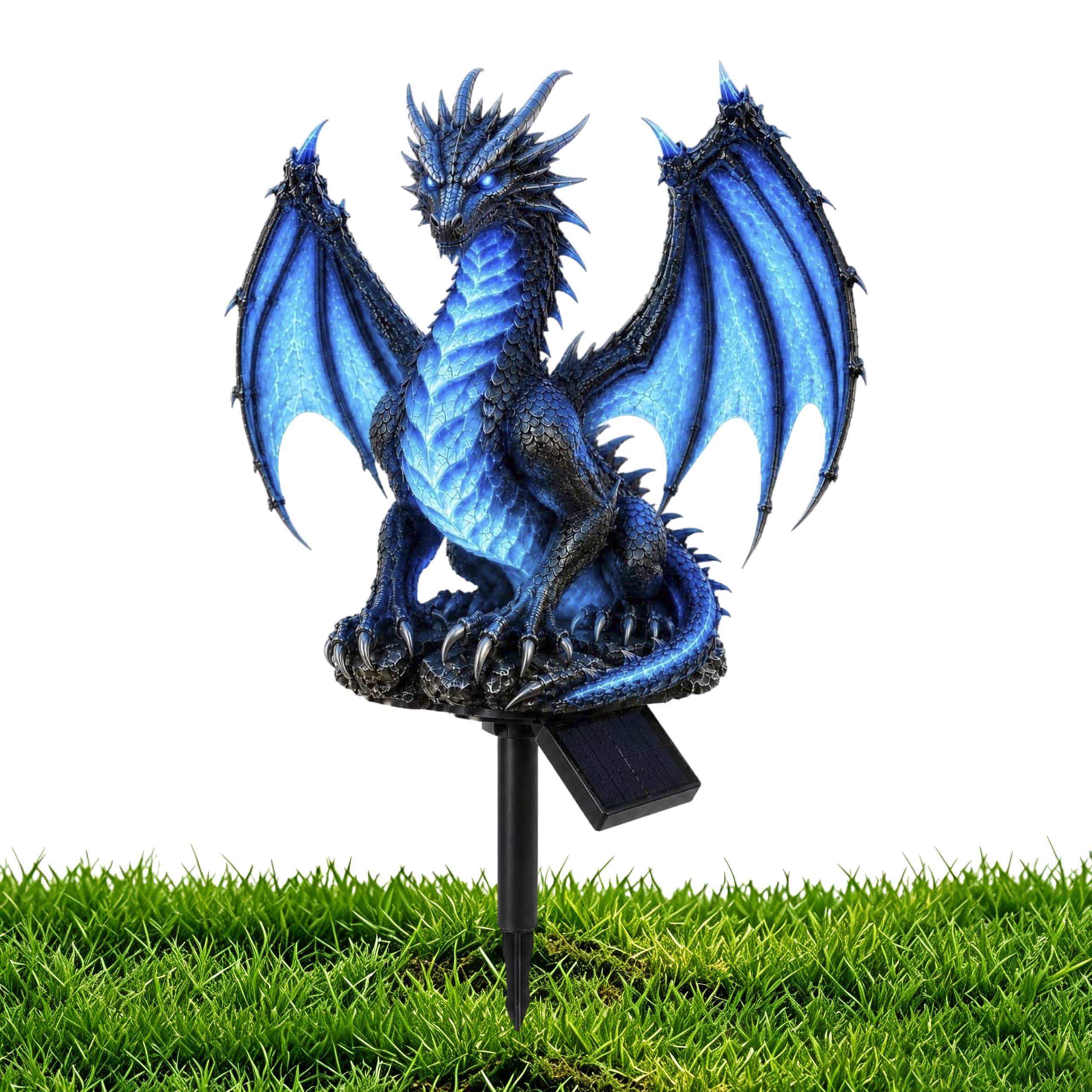 Décoration extérieure race solaire fantaisie dragon glacé lampe de jardin à brancher Halloween 1 pièce