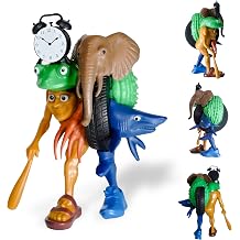 Italian Brainrot Fusion Figure - DIY Tralalero Tralala & Tung Tung Sahur Meme Toy, 3D Printed Detachable Collectible Desk Decor