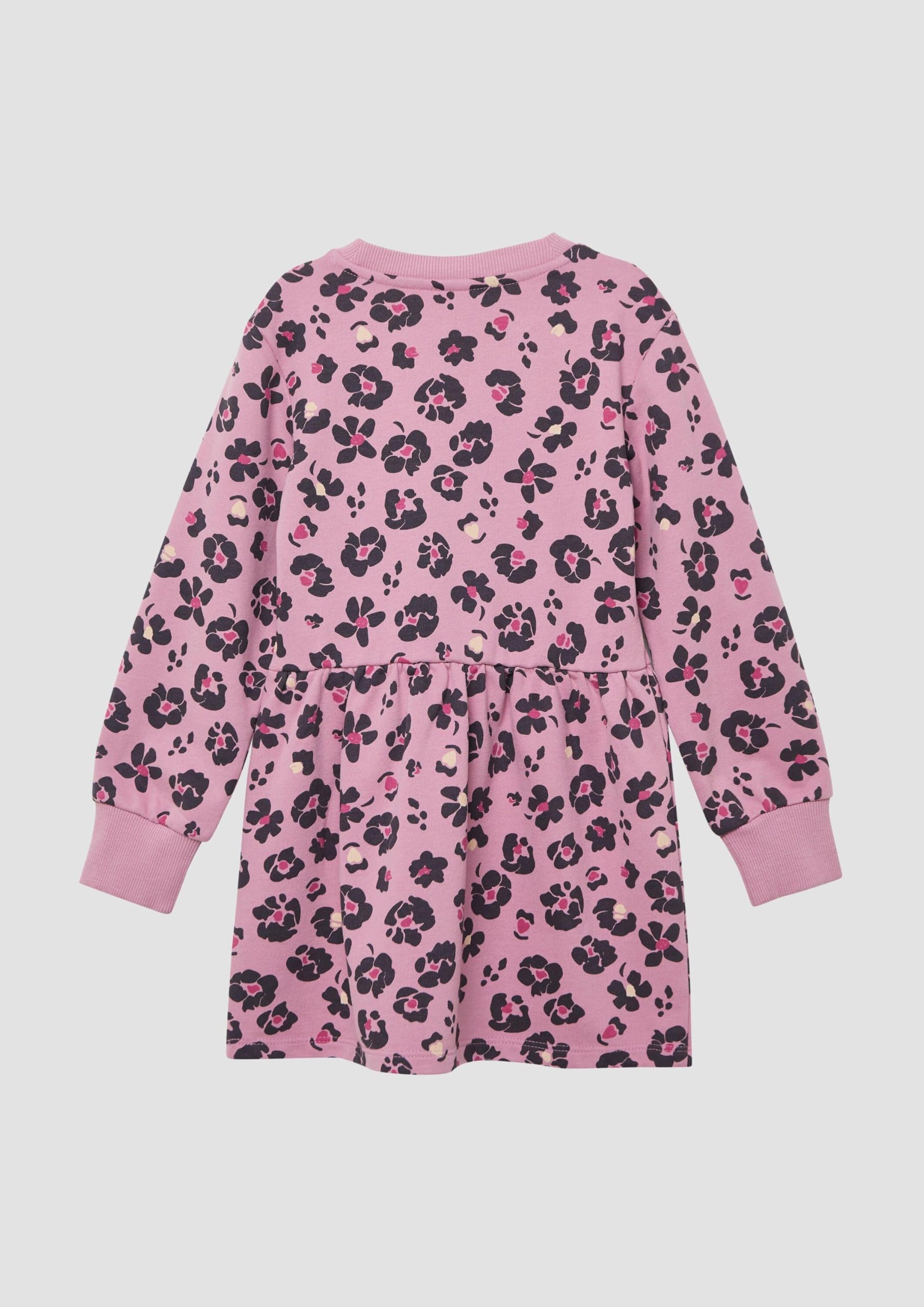 s.Oliver Kurzes Sweatkleid aus Baumwollmix mit All-Over-Print