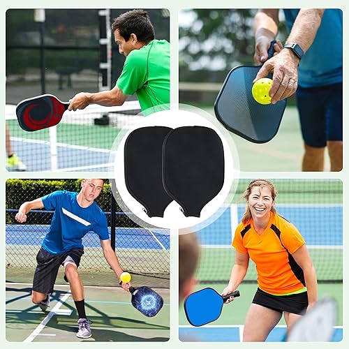 Miniatura 4 de 2 fundas de paleta de pickleball, neopreno duradero universal de 8.26 x 11.8 pulgadas con cremallera, bolsa de almacenamiento, se adapta a raquetas