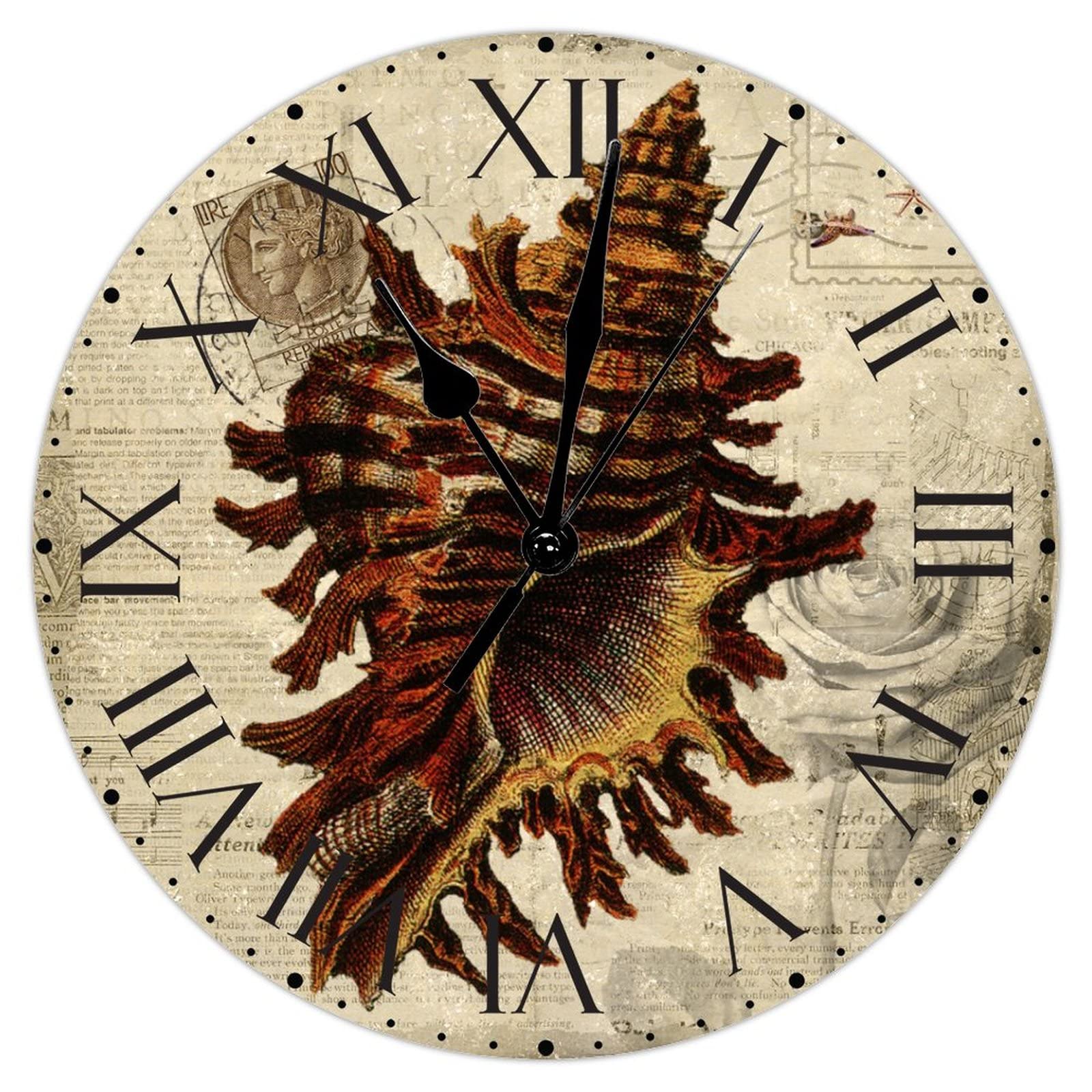Horloge murale rustique lisible de 30,5 cm en PVC pour embellir une cuisine ou un salon