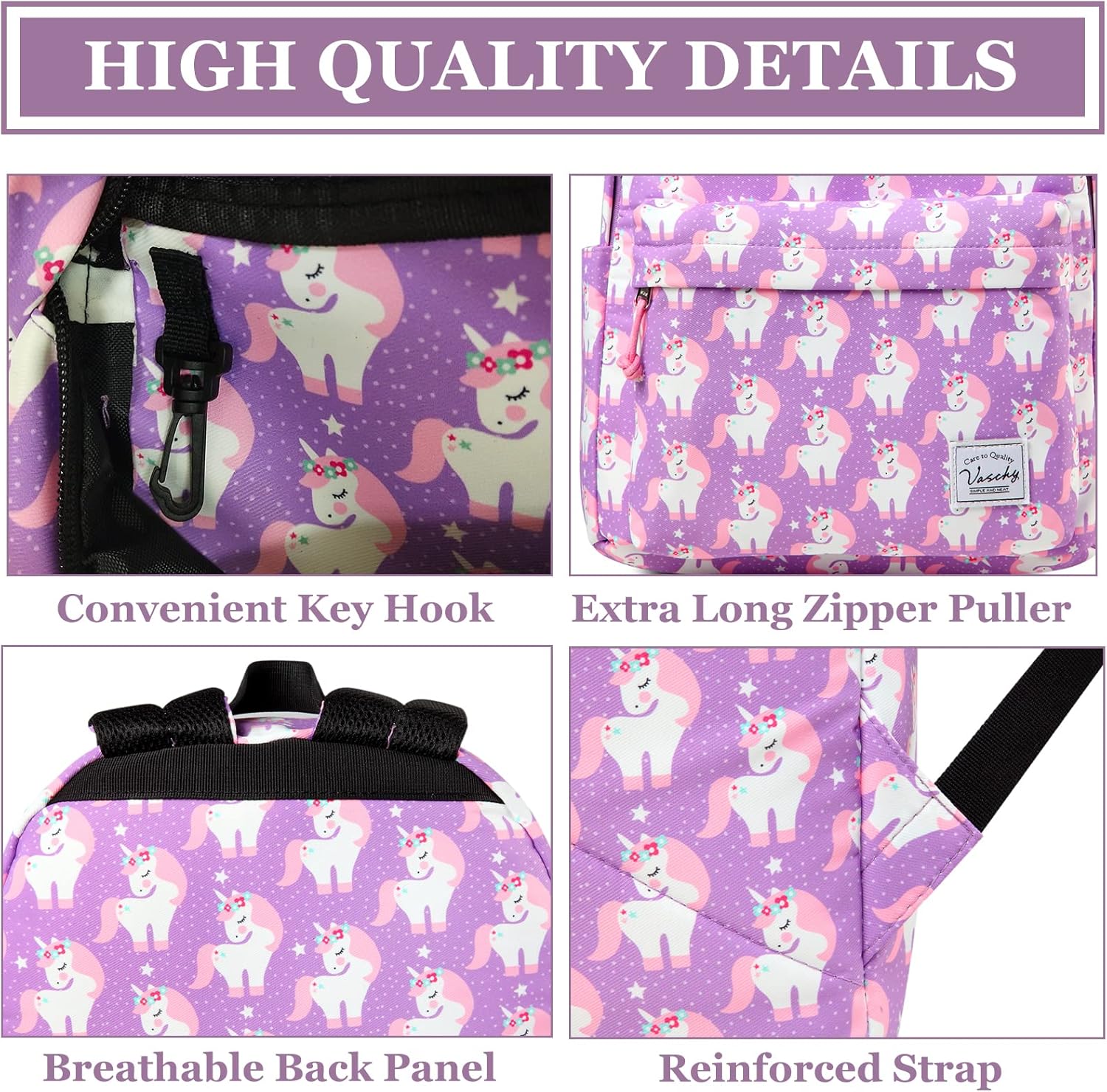 VASCHY School Backpack for Girls, Cute Schoolbag Bookbag for Kids/Teens/Middle School/College/Work Backpack for Women - Image 5