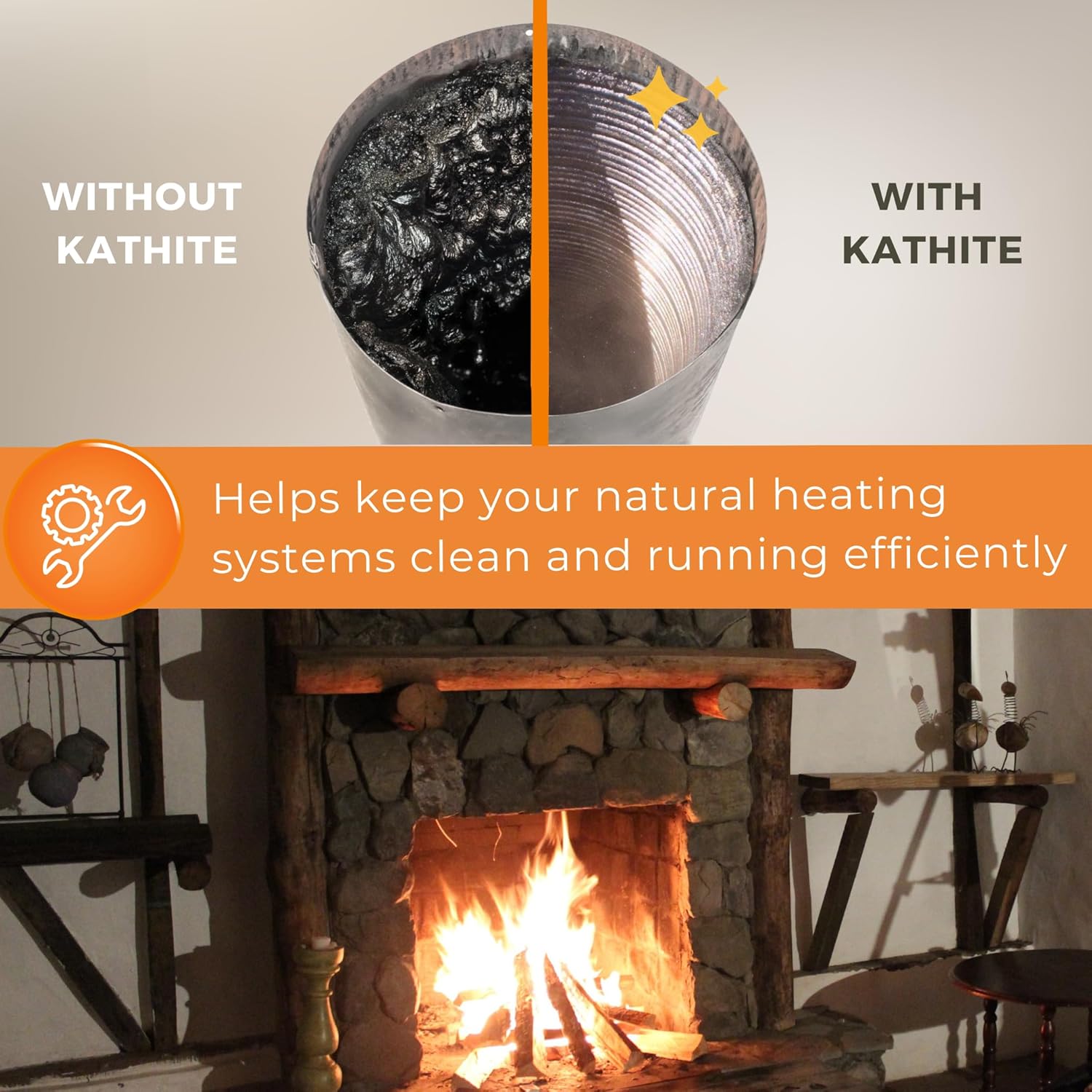 KABIN Kathite Chimney Sweep Cleaner 4LB - Fireplace Chimney Cleaning Kit - Soot Creosote Remover for Wood Stoves - Creosote Destroyer Better Than Fire Logs - Fireplace Cleaner Made in Canada